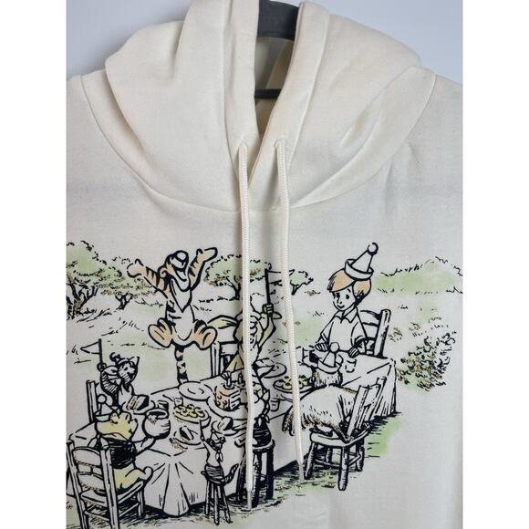 Disney Winnie the Pooh Christopher Robin Bday Party Sweatshirt Hoodie Ivory XL - Picture 5 of 13